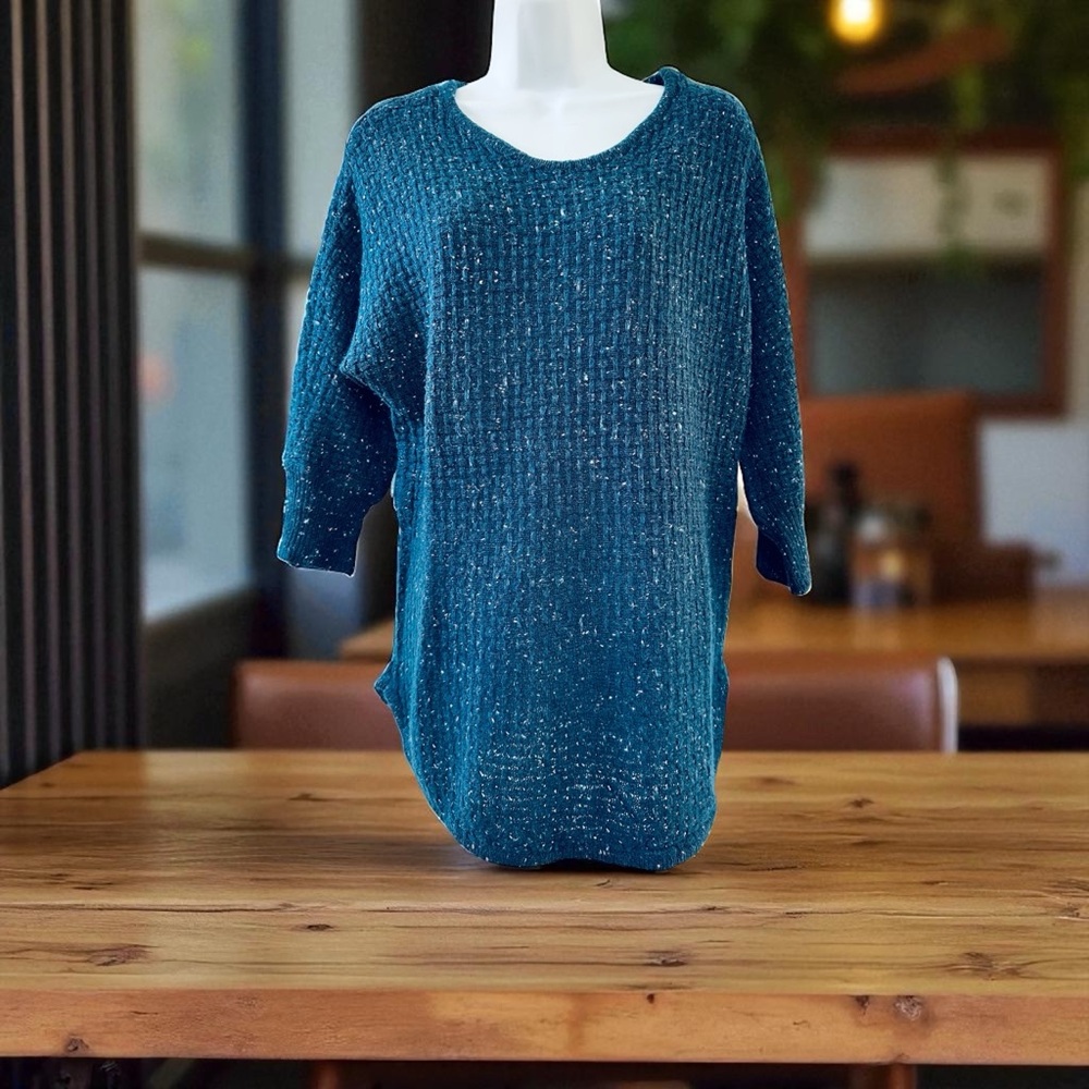 Dressbarn Teal Crew Neck Sweater GUC